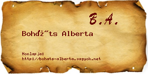 Boháts Alberta névjegykártya